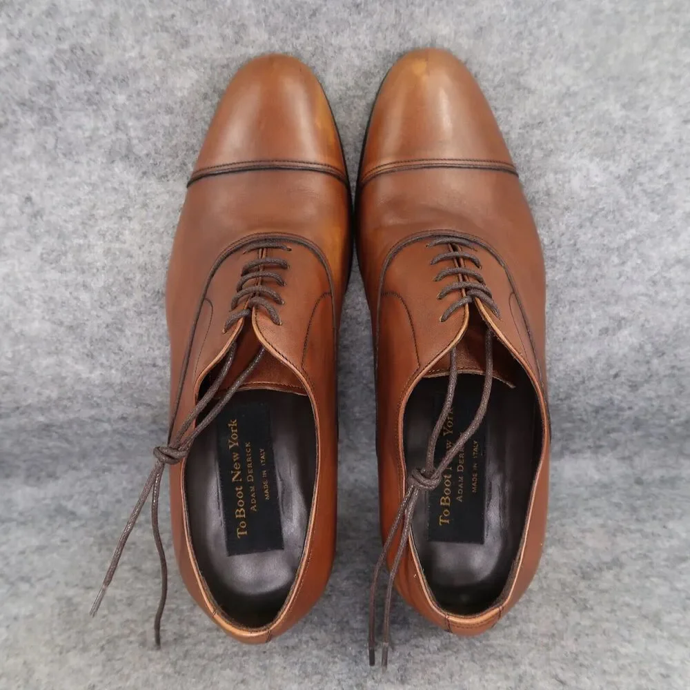 To Boot Shoes Men 8 Oxford Cap Toe Formal Calf Leather Brandon II Classic Cognac